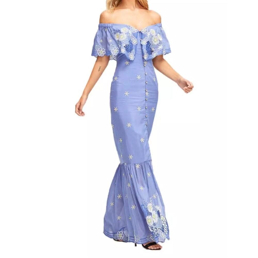 New Alice McCall  Honeycomb Daisy Maxi Dress Size 10 Blue Floral $525 - Picture 2 of 11